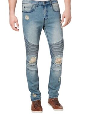 Young & Reckless Nixon Ripped Skinny Moto Jeans - Size 32